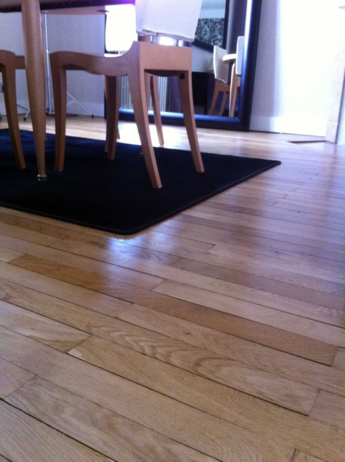 Pose de parquet dans une salle à manger